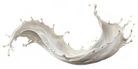 Canvas Print - Curve milk splash isolated, milk, splash, curve, isolated, dairy, liquid, white, background, clean, fresh, drink, liquid, motion