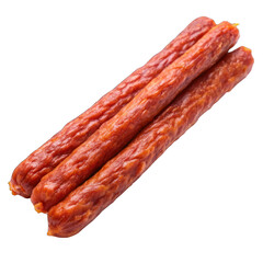 Kabanos thin dry sausage isolated on transparent background