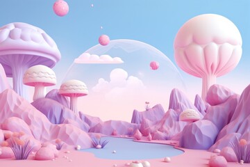 Sticker - Cute planet fantasy background outdoors balloon cartoon.