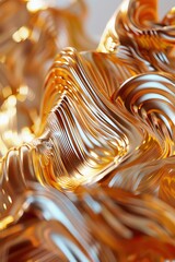 24k gold abstract waves dripping look 3d paint