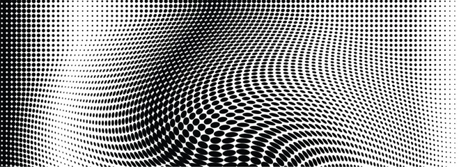 Wall Mural - Abstract monochrome halftone background. Wide vector illustration	