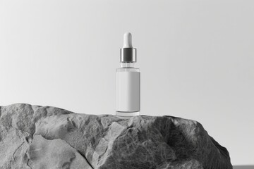 Wall Mural - A glass bottle mockup cosmetics perfume.