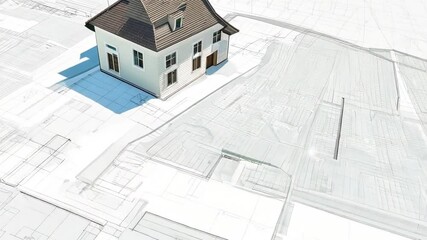 Poster - House Model on Architectural Floorplan Generative AI