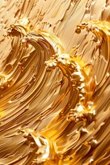 Wall Mural - 32k gold abstract waves dripping look 3d paint