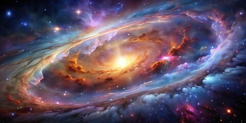 Wall Mural - hyper-realistic beauty of a galaxy nebula captured in stunning detail and splendor, galaxy, nebula, 