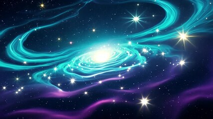 Poster - Cosmic Nebula With Glowing Stars Generative AI