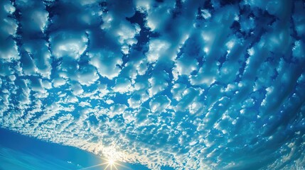 Poster - Sky with cirrocumulus clouds on a lovely blue backdrop