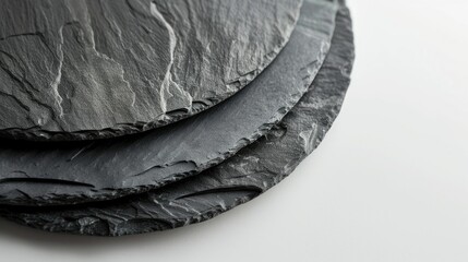 Poster - Slate plates in black on a white background