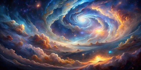 Wall Mural - cosmic dance of swirling nebula clouds in space, nebula, space, cosmic, dance, astronomy, galaxy, st