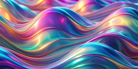 Canvas Print - Liquid shapes abstract holographic wavy background, liquid, shapes, abstract, holographic,wavy, background, vibrant