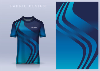 Wall Mural - Fabric textile design for Sport t-shirt, Soccer jersey mockup for football club. uniform front view.	
