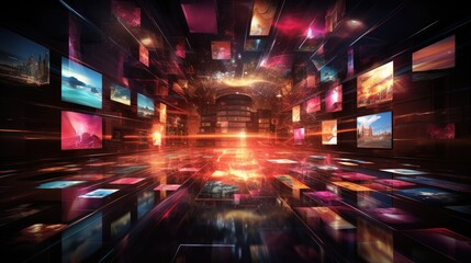 Poster - online internet digital background technology web