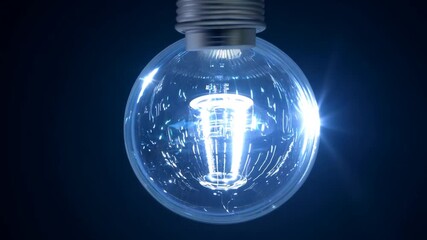 Poster - Bright Lightbulb Glowing in the Dark Generative AI