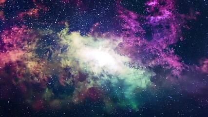 Poster - Cosmic Nebula With Bright Star Generative AI