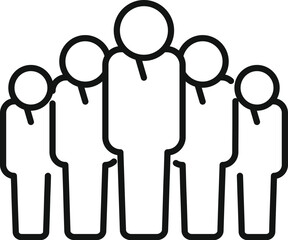 Poster - line art style icon of a group of businessmen standing together, representing teamwork and collabora