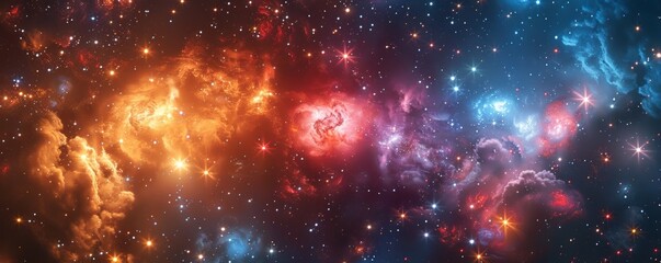 Wall Mural - a photorealistic depiction of a fireworks display illuminating the night sky, the colorful explosion