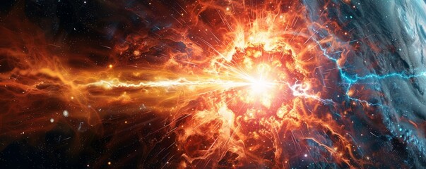 Wall Mural - Quasar with massive energy output, 4K hyperrealistic photo