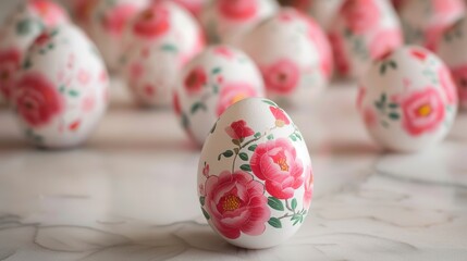 Poster - Easter Egg with Floral Design.