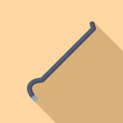 Sticker - Crowbar tool illustration casting a long shadow on a light brown background