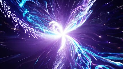 Poster - Abstract Purple And Blue Light Burst Generative AI