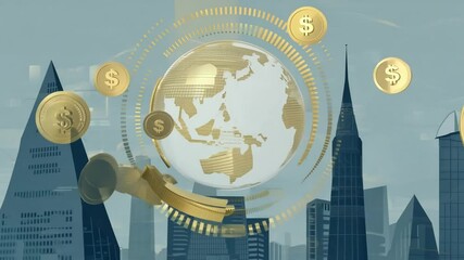 Poster - Global Finance and Skyscrapers Generative AI