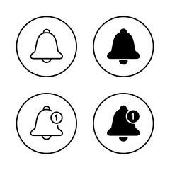 Poster - Notification bell icon set on circle line