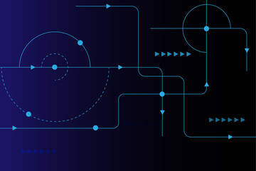 Wall Mural - Abstract dots and lines for futuristic world data network concept background. Communication technology and big data visualization. Global network