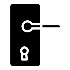 Poster - Door Hotel Lock Glyph Icon