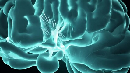 Poster - Human Brain With Firing Neurons Generative AI