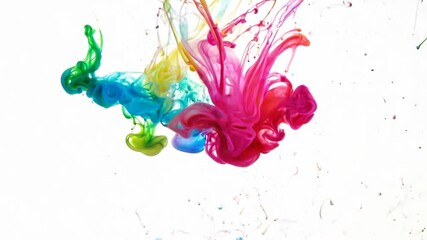 Poster - Colorful Ink Swirls in Water Generative AI