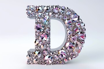 Wall Mural - The letter D is made of many small diamonds