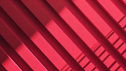 Poster - Abstract red geometric pattern with shadows and lines creating a modern, vibrant background. Perfect for creative, artistic, or architectural concepts.