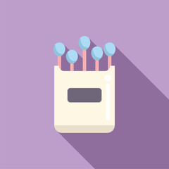 Poster - Box of matches with blue tips is depicted in this icon illustration