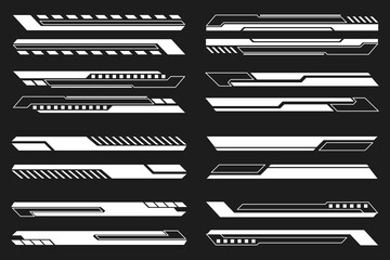 Poster - HUD Futuristic Sci-Fi Header and Footer Elements Set