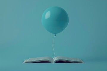Aufkleber - A balloon is floating above an open book