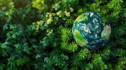 Poster - Globe Surrounded by Lush Green Foliage