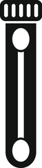 Poster - black silhouette of a test tube containing a blue liquid used for an experiment in a lab