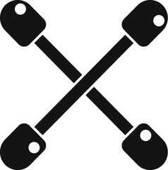 Poster - black silhouette of a crossed tire iron, a simple icon representing car maintenance and roadside ass