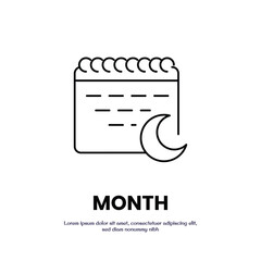 Fototapete - month thin outline icon vector design good for web or mobile app