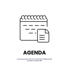 Fototapete - agenda thin outline icon vector design good for web or mobile app