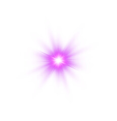 Poster - Pink Bright Shiny Flash. Glow Star Burst