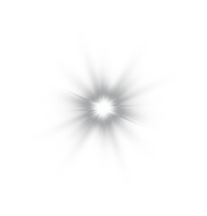 Poster - White  Bright Shiny Flash. Glow Star Burst