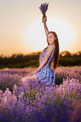 Canvas Print - Woman in a lavender field