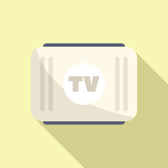 Poster - Tv set top view showing brand identity with long shadow, great for technology and entertainment related designs