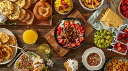 Canvas Print - A delicious spread of brunch items delivered to a customer's doorstep.