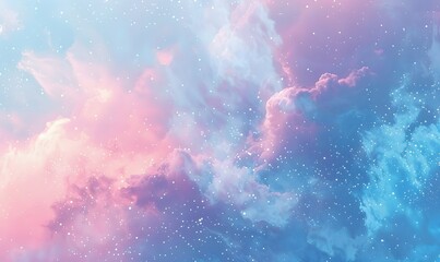 pastel pale blue and pink galaxy nebula background, generative ai