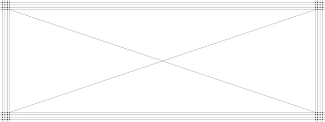 Blank empty white background for drawing template with outline border frame. Vector.