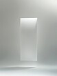 © imlane - Scene made of rice paper White background, white wall, light and shadow effect, a vertical rectangular transparent acrylic box floating in the air, a simple composition, minimalist style, symmetrical