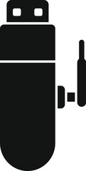 Poster - Black glyph icon for usb wifi adapter providing internet access