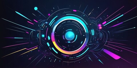 Poster - background, technology, abstract, futuristic, modern, design, blue, illustration, datum, vector, digital, science, concept, pattern, line, tech, connection, communication, light, cyberspace, network, 
